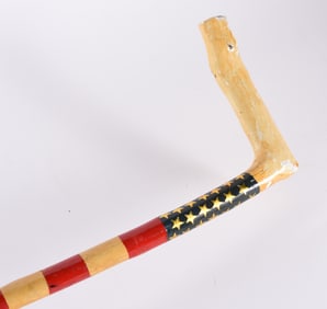 Painted American Flag Walking Stick