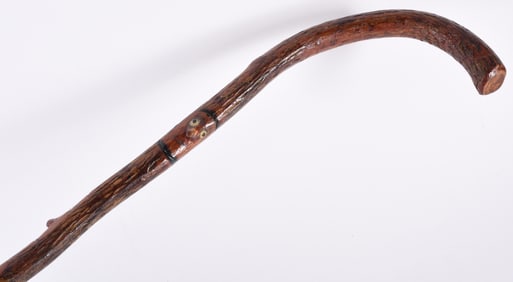 Carved and painted folk art cane