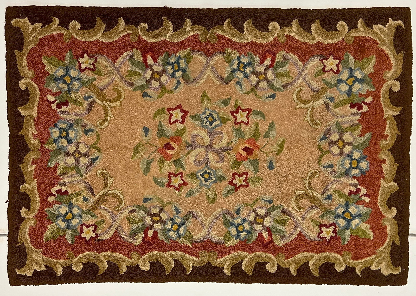 Early 20th Century Hand Mad Floor Rug: 70" x 48" from a 30 year collection of quilts. These quilts are in overall good condition please see photos for holes and stains as they will be pictured. Some of these quilts are fantastic patterns t