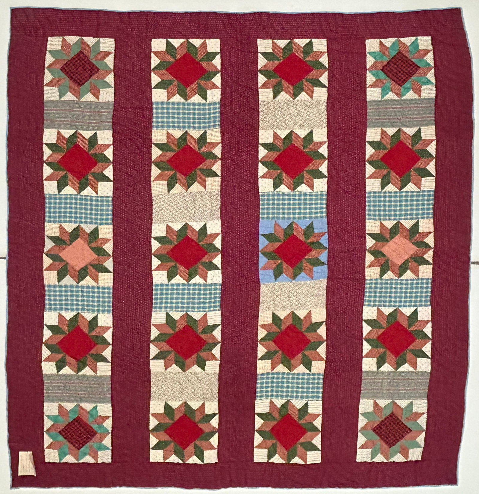 Early 20th Century American Textile Hand Made Quilt: 71" x 81" from a 30 year collection of quilts. These quilts are in overall good condition please see photos for holes and stains as they will be pictured. Some of these quilts are fantastic patterns t