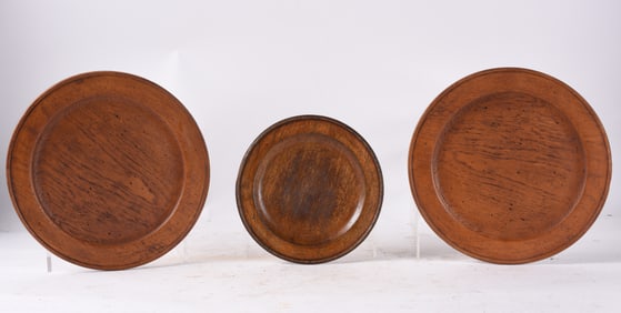 Early American Turned Wooden Plates