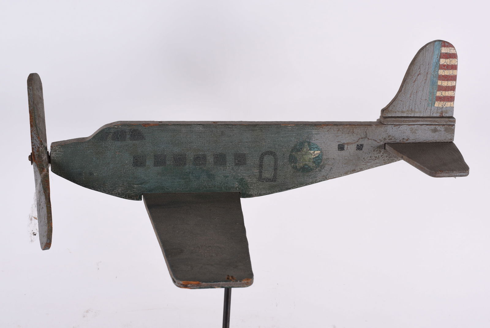 Folk Art Painted Wooden Plane (1 of 4)