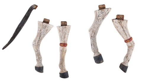 1880s Carved And Painted Caroucel Horse Legs