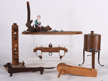 Folk Art Carved Group and Others