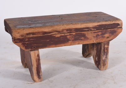 Red Painted Cow Milking Stool ca. 1900