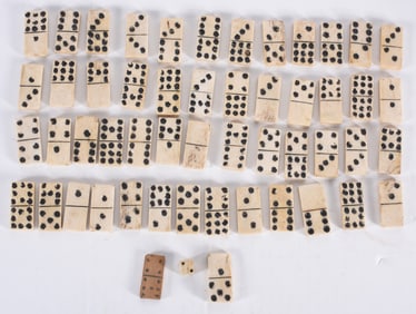 Carved Bone Domino Set