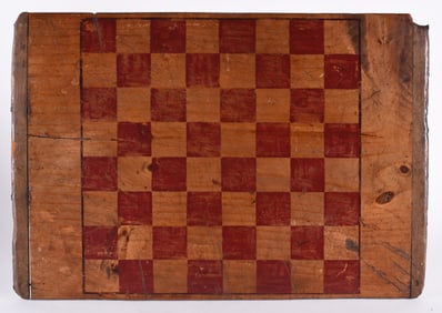 Folk Art Painted Checker Board