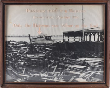 Hurricane Carla hatteras boat print