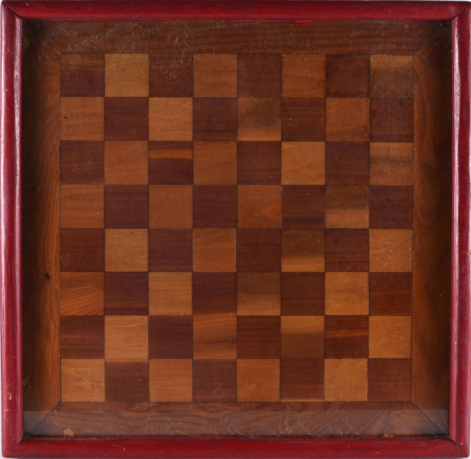 hand Made Checker Board: 20" x 20" framed, hand made mid 20th century.