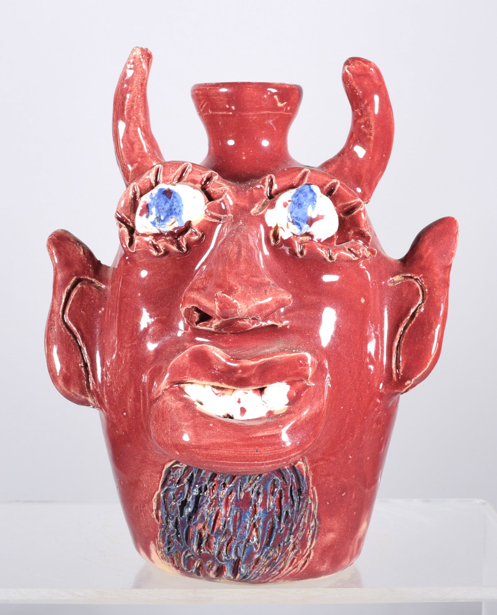 Jerry Brown Devil Face Jug (1 of 4)