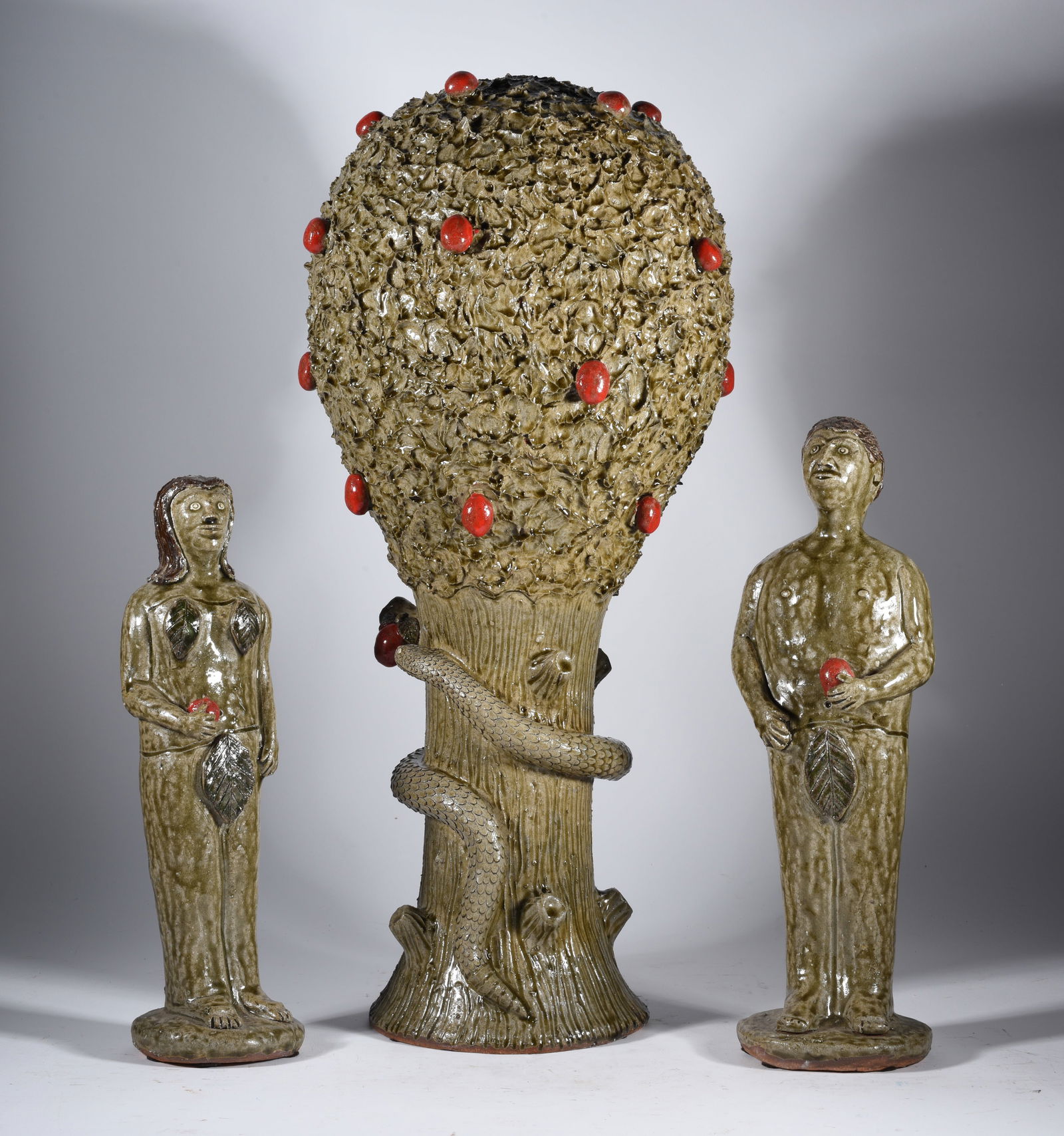Clint Alderman Folk Pottery Adam and Eve (1 of 8)