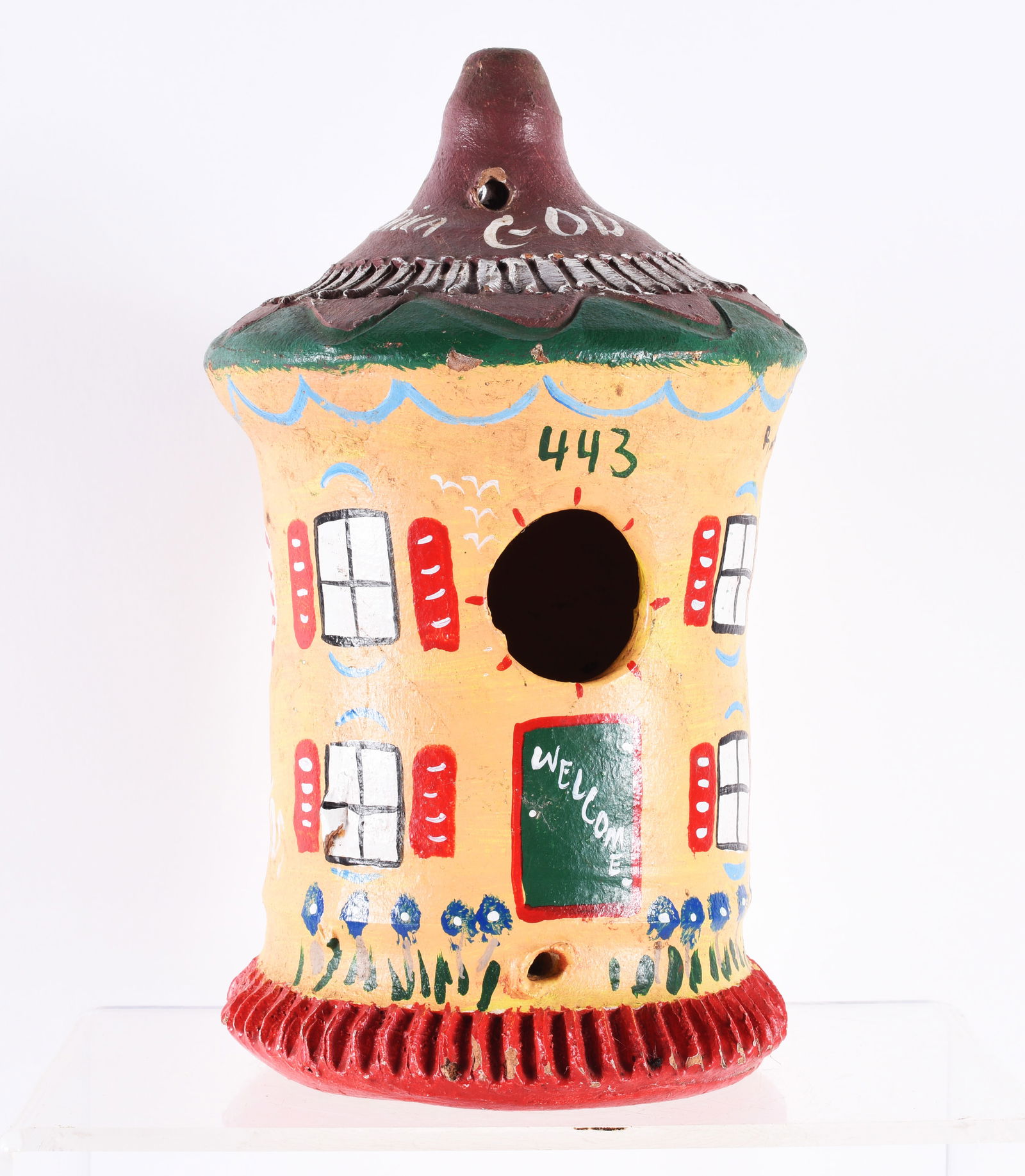 Benny Carter Folk Art Painted Bird  House (1 of 6)