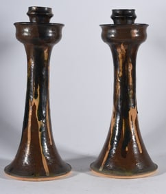 Billy Ray Hussey Pottery Candle Sticks