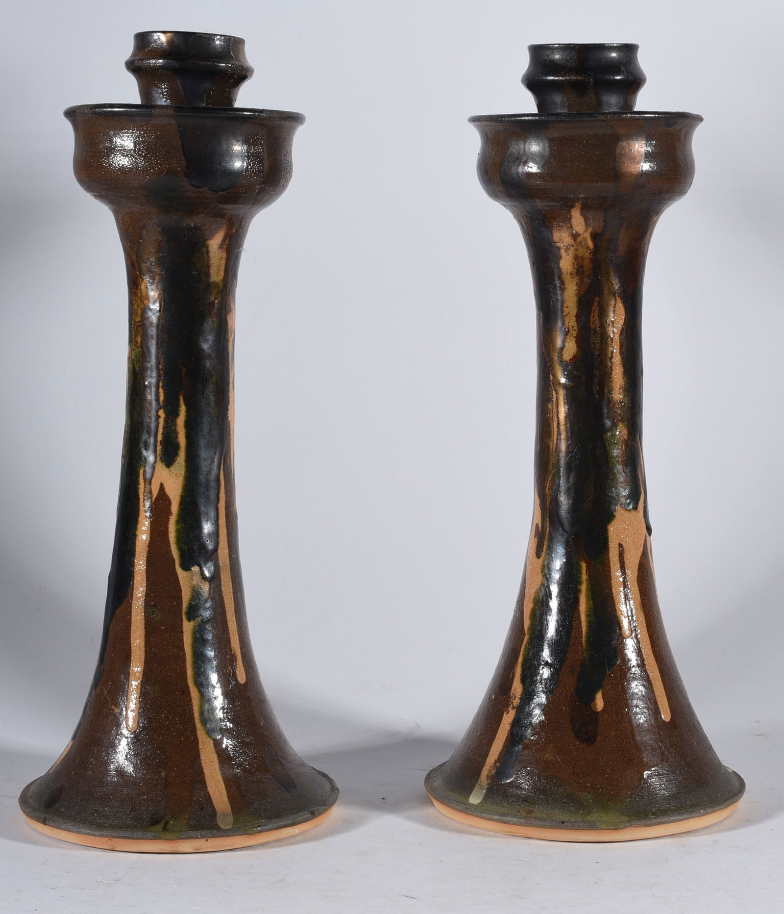 Billy Ray Hussey Pottery Candle Sticks (1 of 4)