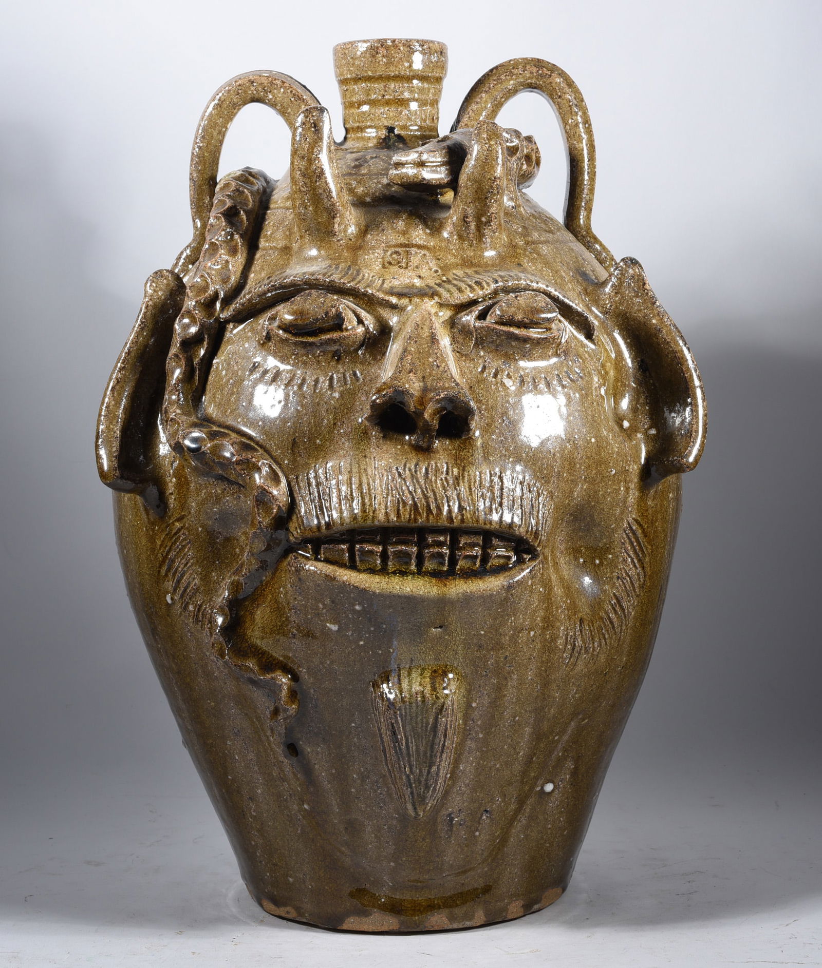 Steve Abee Devil Face Jug with Snake (1 of 5)