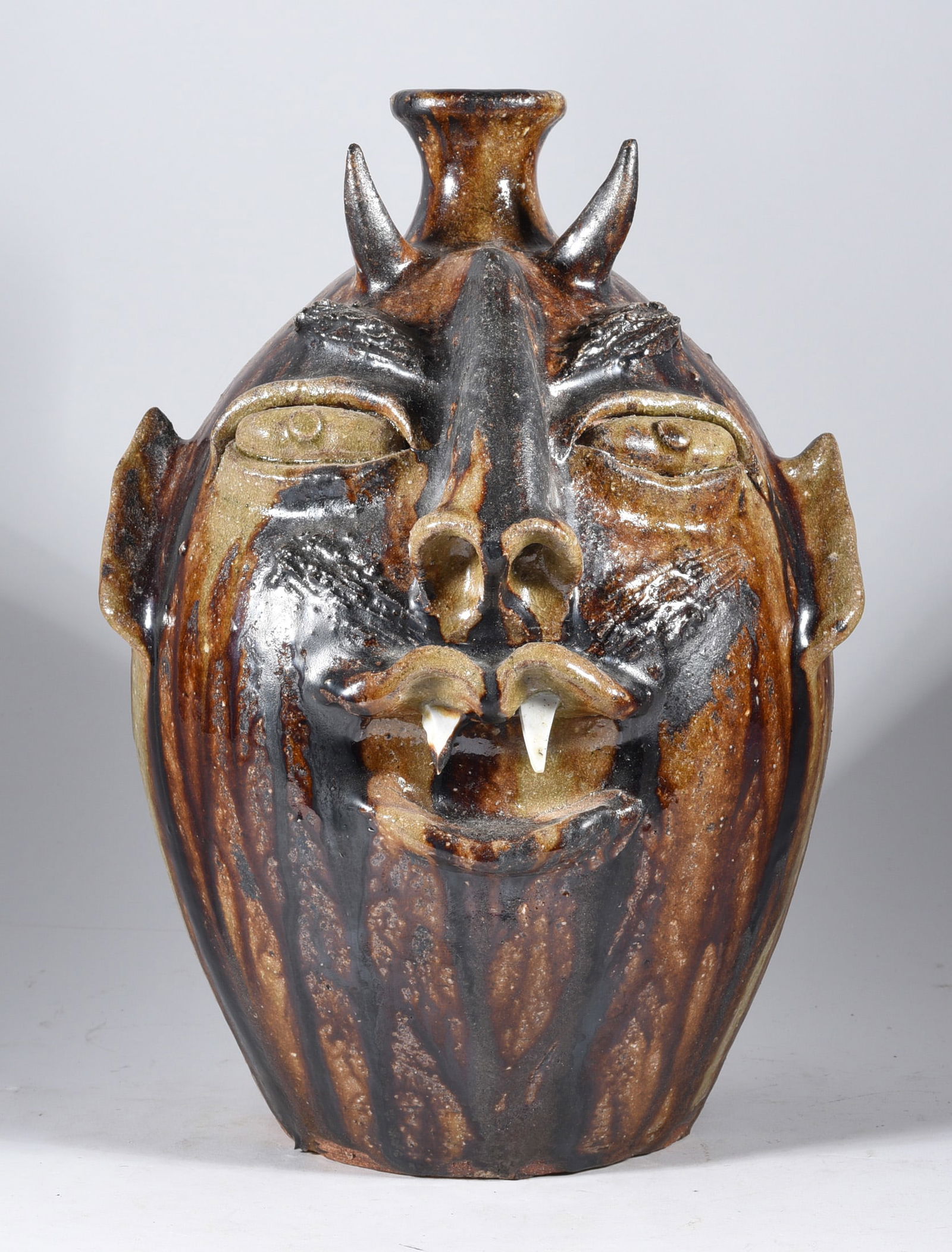 Mike Ball Devil Face Jug (1 of 6)