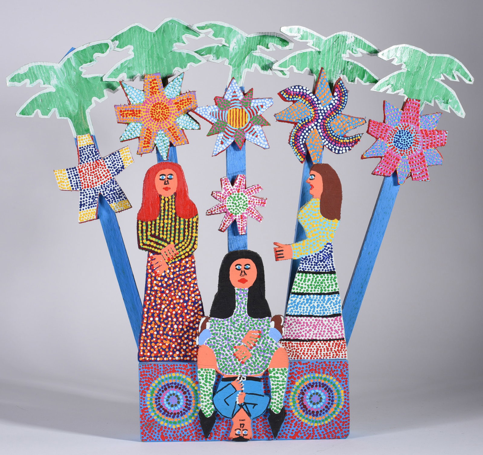 James Harold Jennings (1931 - 1999): 20" x 18" From a single owner collection. These James Harold Jennings pieces are incredible and we highly recommend them to new buyers and seasoned collectors. Pinnacle, NC. James Harold Jennings live