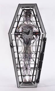 Mark Francis Prison Folk Art: 12" x 25.5" made inside the kentucky state prison, Mark rehabilitated himself and was released from prison after a robbery that left a man dead. Mark began making his sculptures with noodles and toile