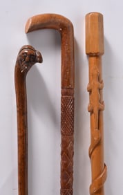 Folk Art Carved Canes (3)