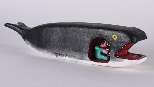 Jim Lewis Folk Carved Whale