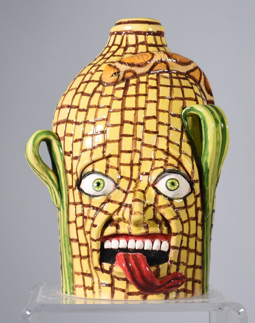Stacy Lambert Corn Face Jug (1 of 5)