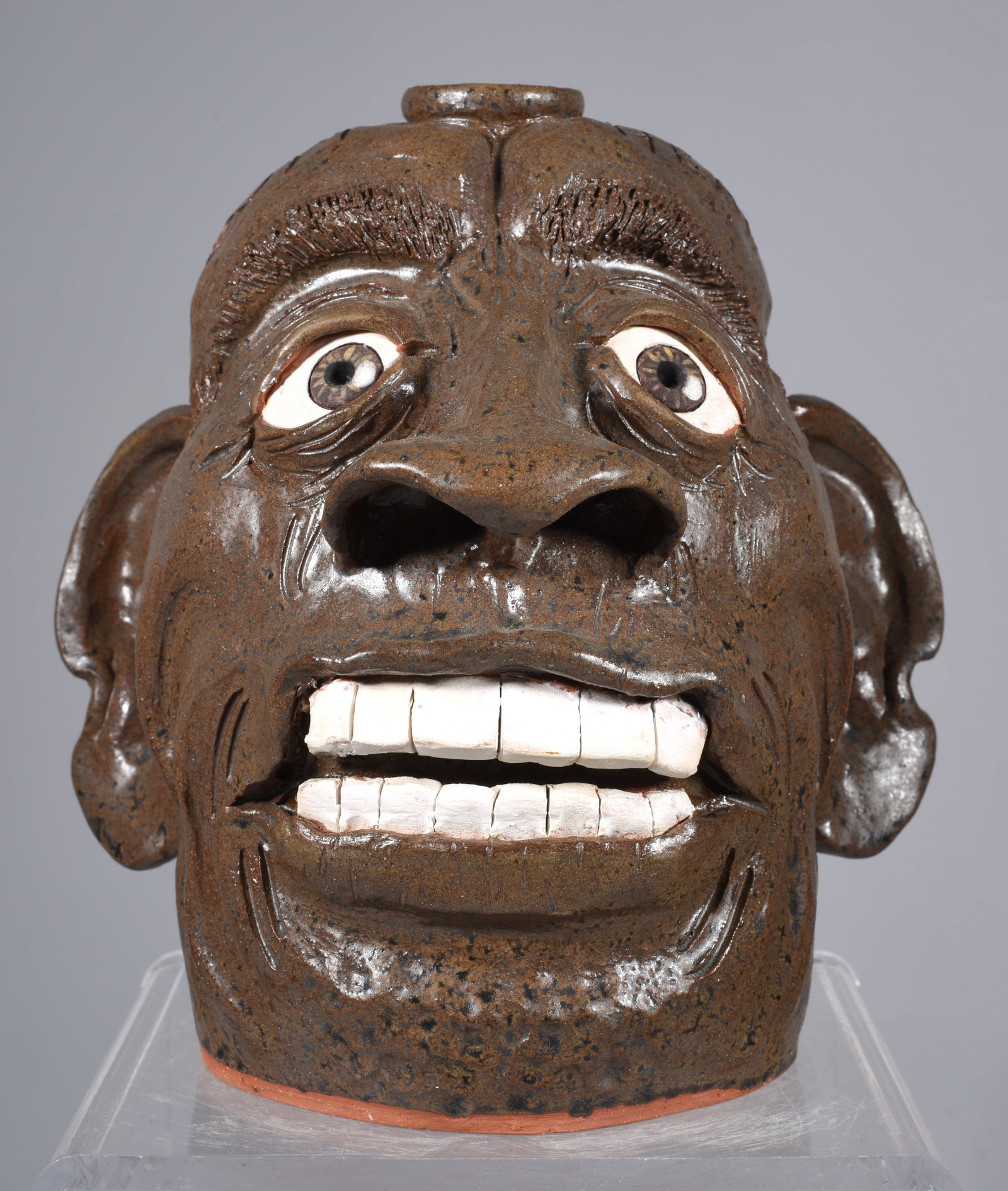 Kay Bevan Face Jug: 7'' very nice face jug, signed on bottom dated 2011