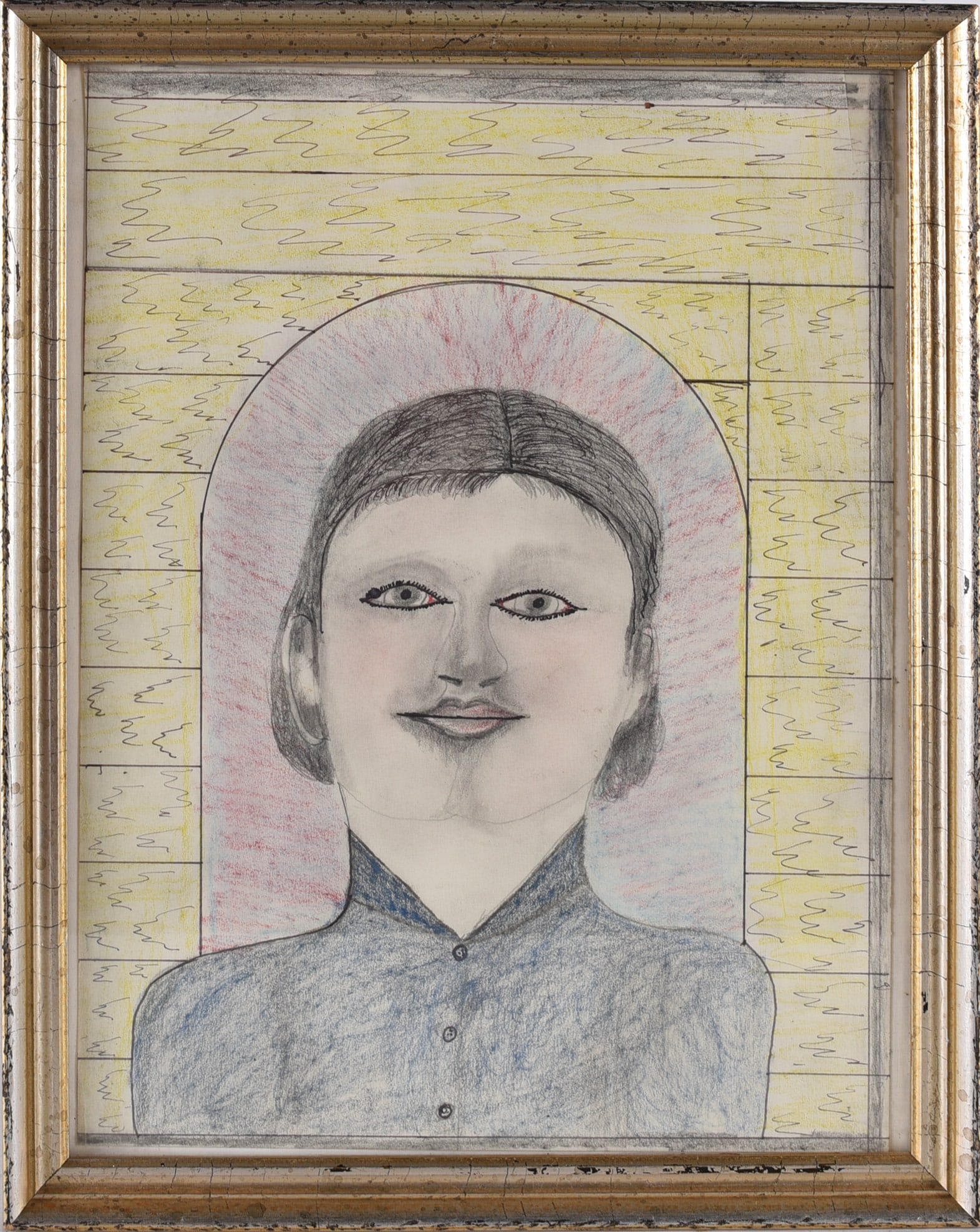 SL Jones (1901 - 1997): 10.5'' x 13'' pencil and colored pencil on paper, framed.