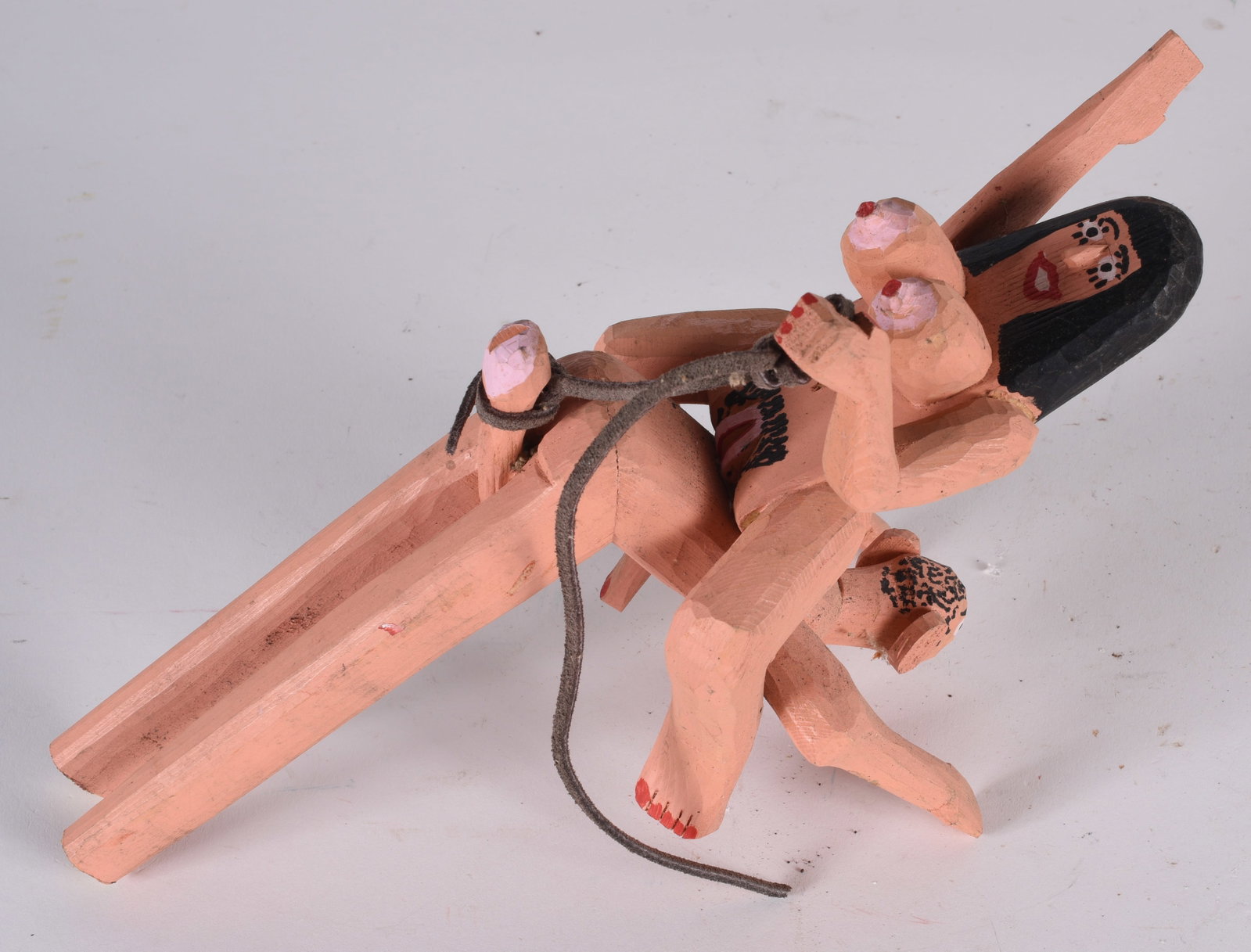 Harry Jennings Nude Wood Carving: 10'' x 6'' carved wood and paint. Doesn’t seem to be signed.