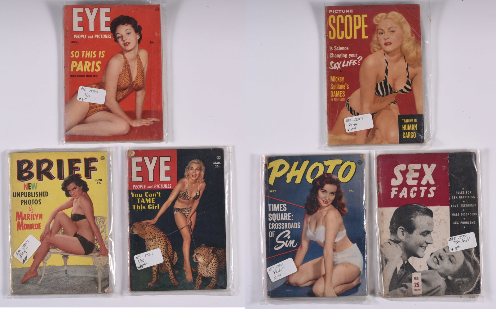 Adult Magazine Collection (6): 5.5'' x 7'' Six pieces. Good condition.