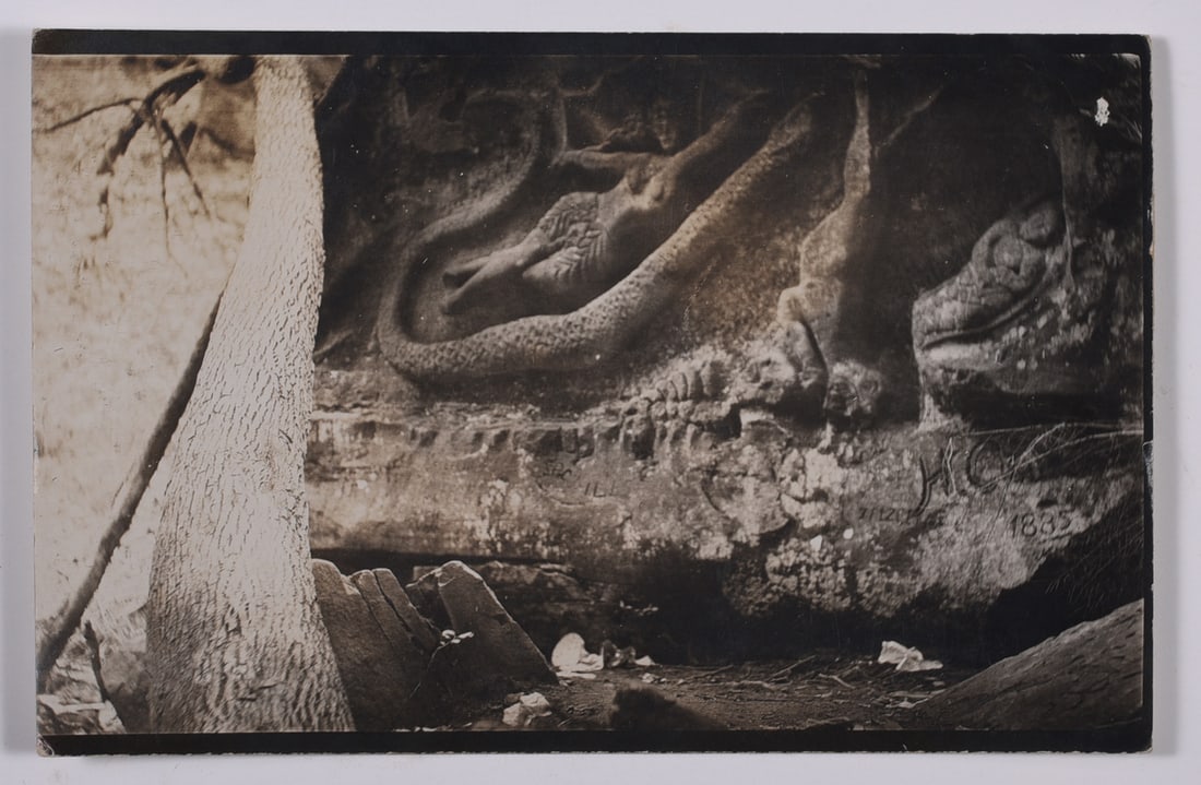 Outsider Art Post Card of Stone Carvings: 5.5'' x 3.5''see photos for condition and details. From a large collection of phallic and drag photos.