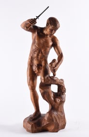 Wood Carved Sculpture signed PB