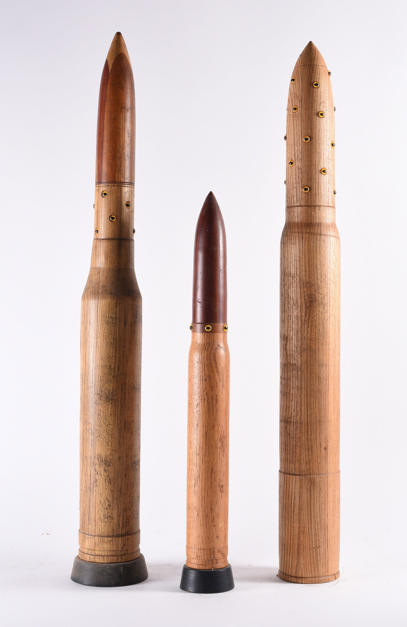 Gene Kangas Wood Carved Sculpture: 26", carved wood. Gene is a versatile contemporary artist, creating artwork in various media including modern sculptures and installations, digital paintings, folk art, wood turned sculptures, among o