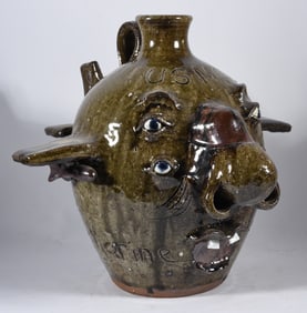 Mike Ball Folk Art Face Jug