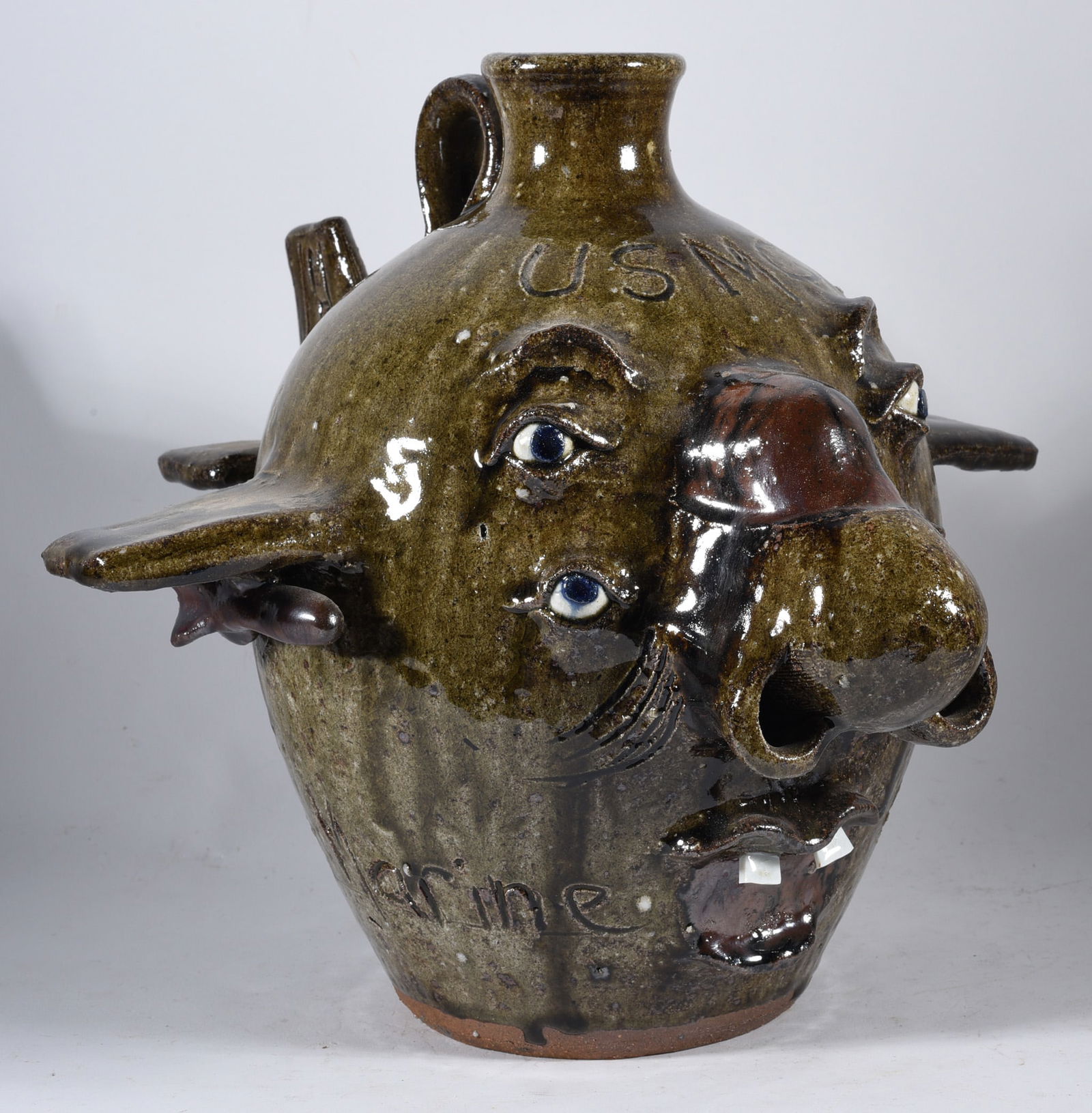 Mike Ball Folk Art Face Jug (1 of 5)