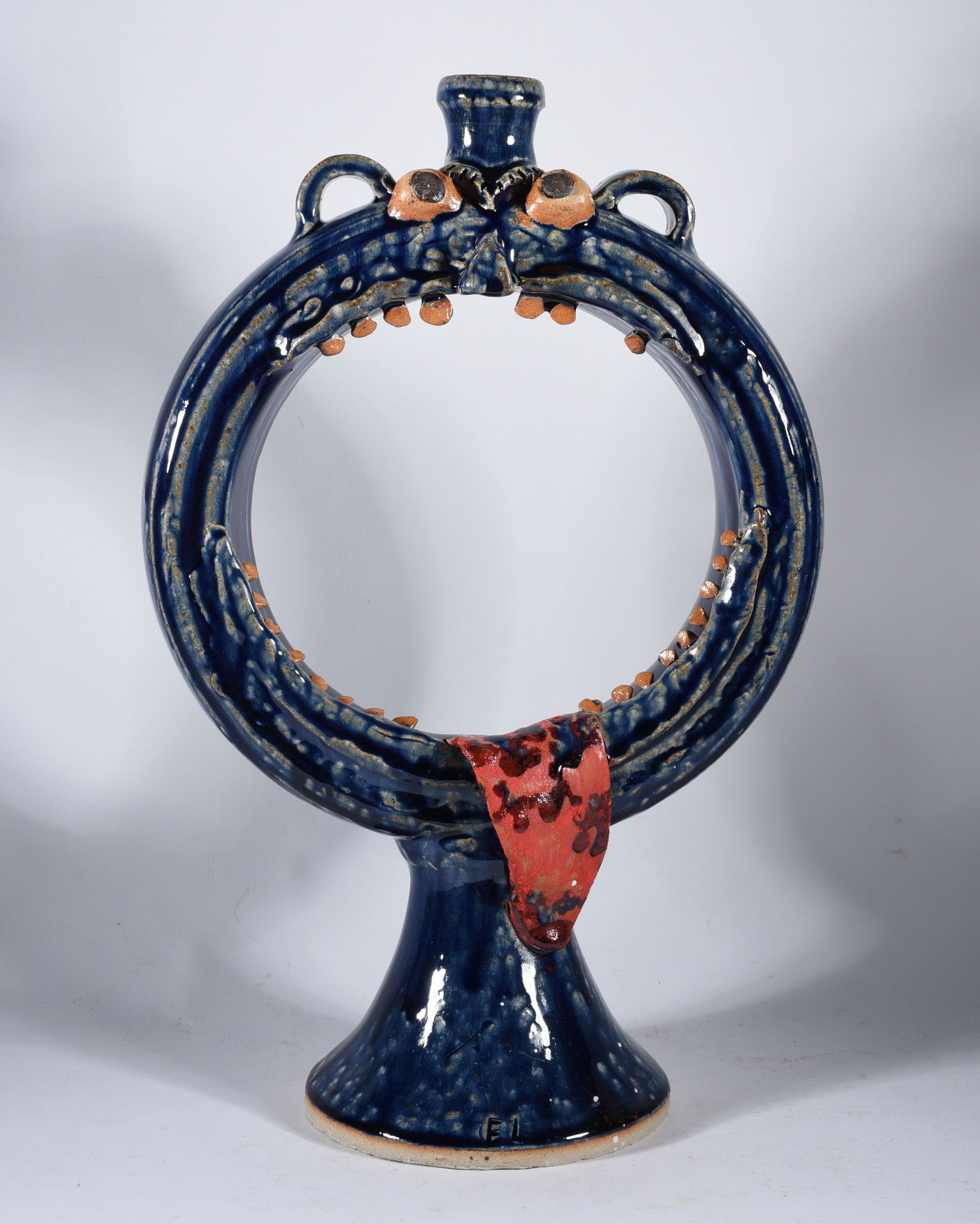 Ed Lane Folk Pottery Ring Jug (1 of 6)