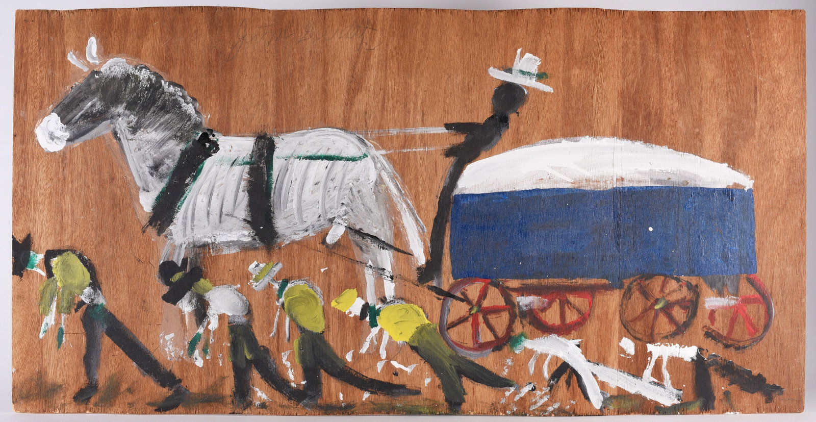 Jimmy Lee Sudduth (1910 - 2007): 48" x 24" paint and mud on wood board. Signed.