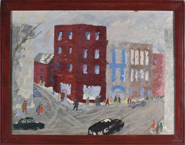Folk Art Painting Signed Machin