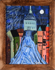 Folk Art Painting Signed SD