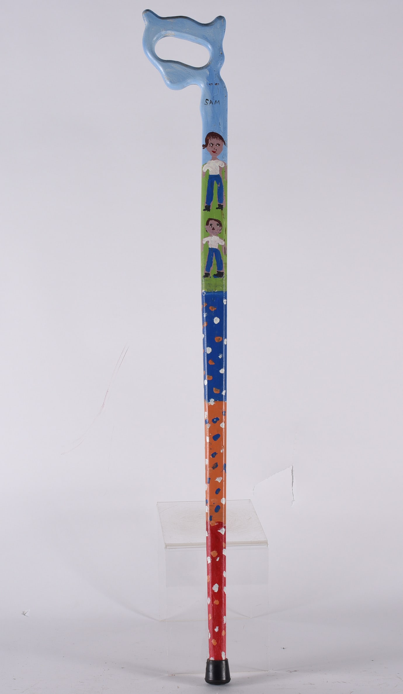 Sam the Dot Man Painted Cane (1 of 4)