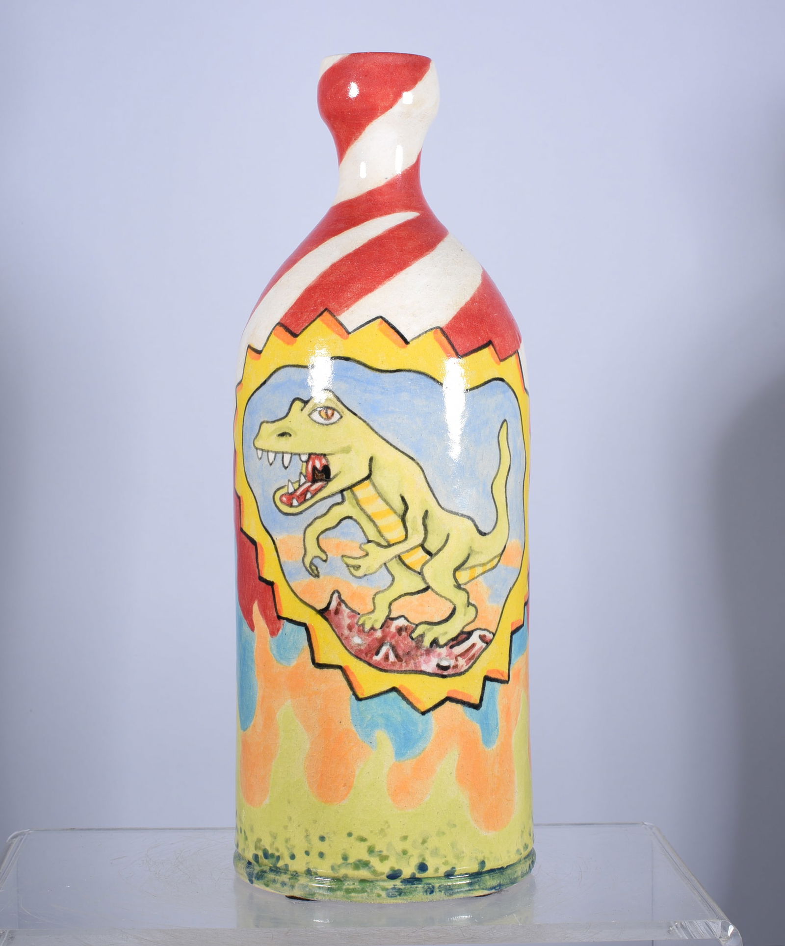 Stacy Lambert Folk Pottery Bottle (1 of 3)