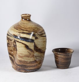 Propst Pottery Pinch Bottle Signed