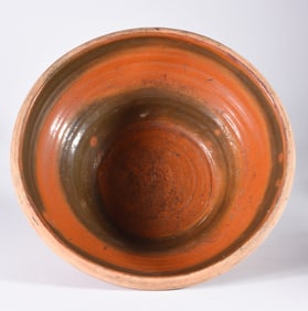 North Carolina Redware Decorated Bowl