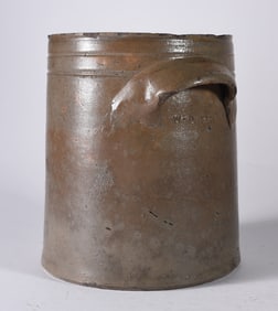 W Davis Signed Salt Glaze Jar