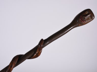 American Folk Art Carved Cane