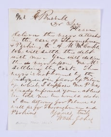 Texas Slave Document Signed by Member of the State Constitutional Convention