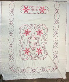 American Handmade Textile Throw Quilt Top