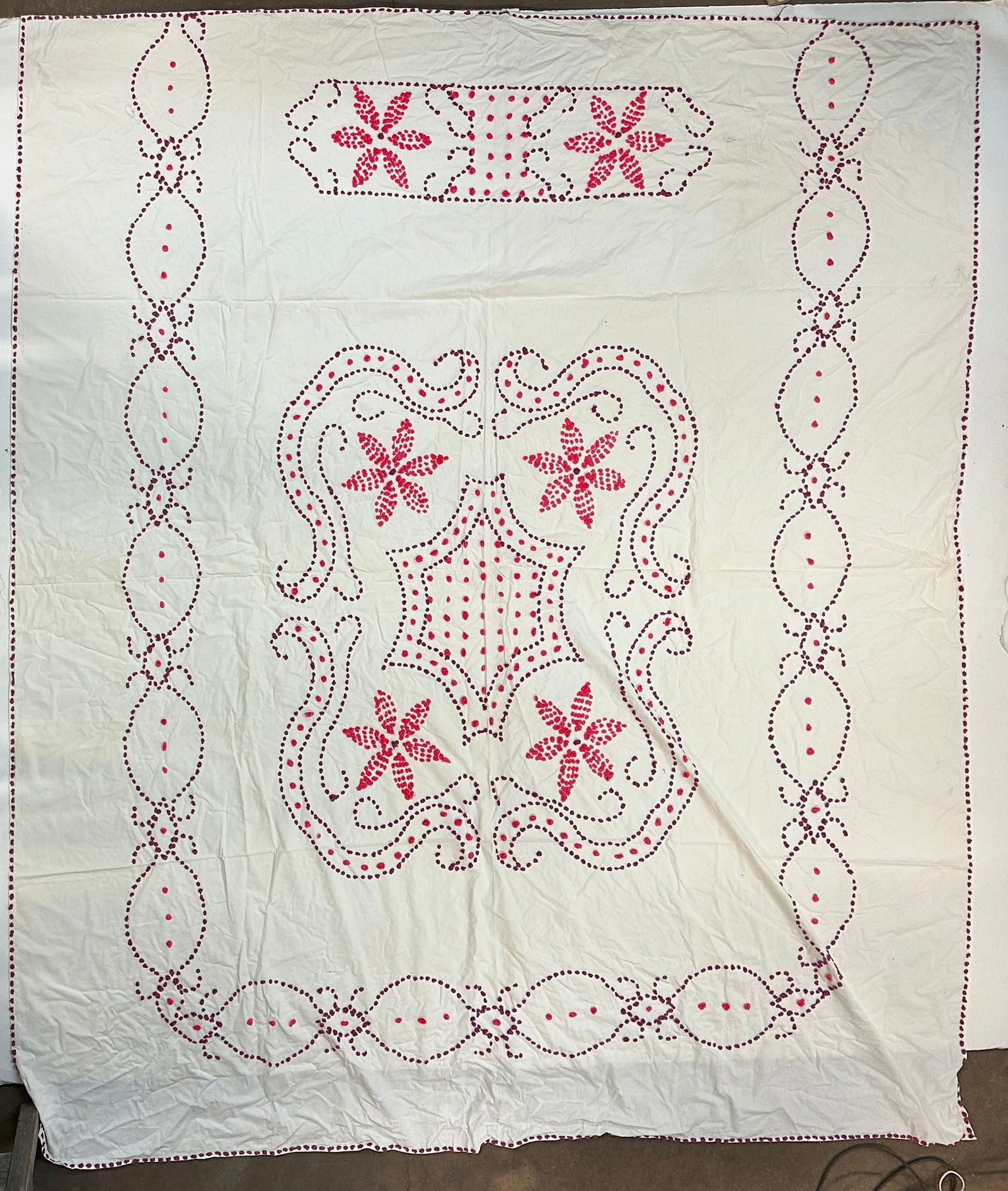 American Handmade Textile Throw Quilt Top (1 of 3)