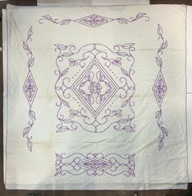 American Handmade Textile Throw Quilt Top