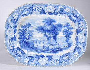 Antique Flow Blue Platter