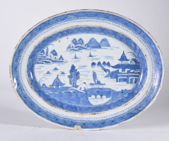 Antique Flow Blue Platter